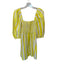 Tuckernuck Size S Yellow & White Linen & Rayon Stripe Puff Sleeve Mini Dress Yellow & White / S