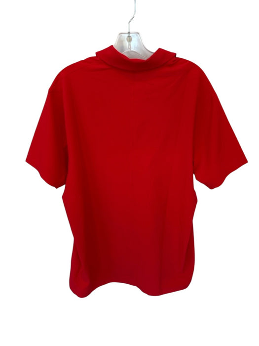 Nike Size L Red Polyester Blend Collar G Motiff Quarter Button Men's Shirt Red / L