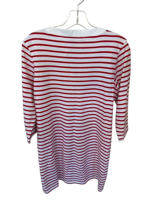 Draper James Size M Red & White 100% Cotton Stripe 3/4 Sleeve Mini Dress Red & White / M