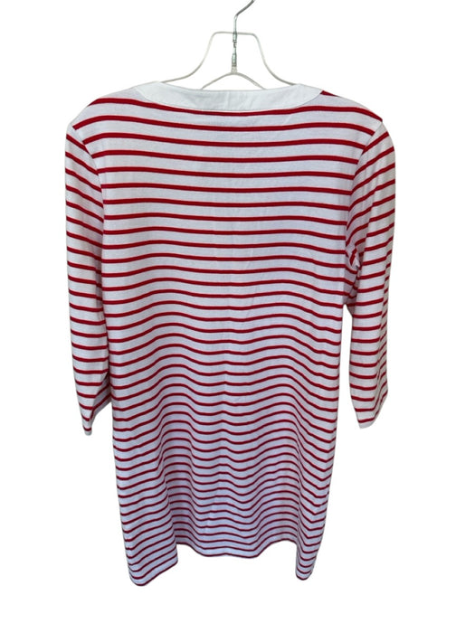 Draper James Size M Red & White 100% Cotton Stripe 3/4 Sleeve Mini Dress Red & White / M