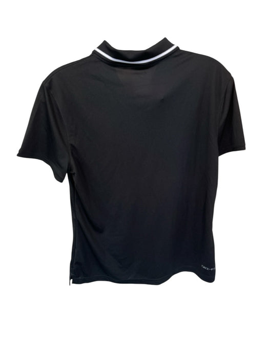 Nike Size M Black Polyester Quarter Button Georgia Motif Collar Athletic Top Black / M