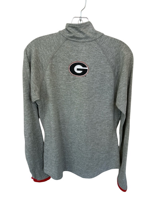 Nike Size M Grey & Red Polyester Blend Quarter Zip Georgia Motif Heathered Top Grey & Red / M