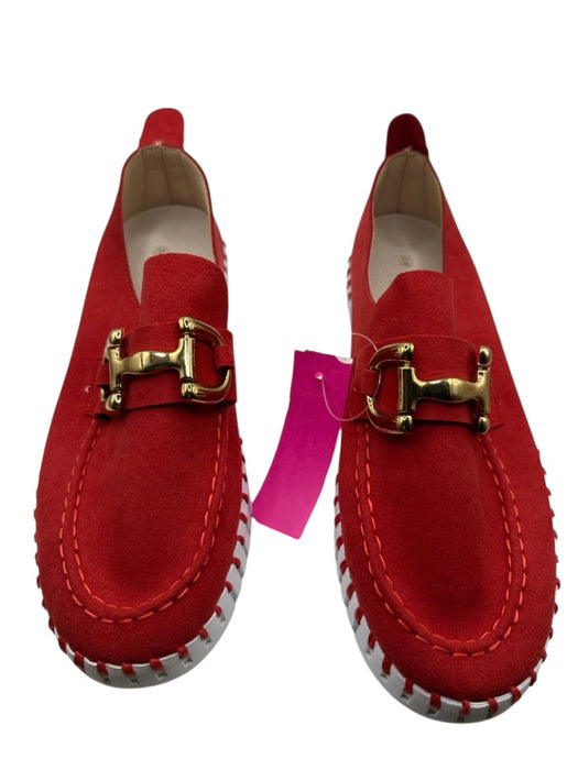 Ilse Jacobsen Shoe Size 38 Red & White Gold Hardware Slip On Loafers Red & White / 38