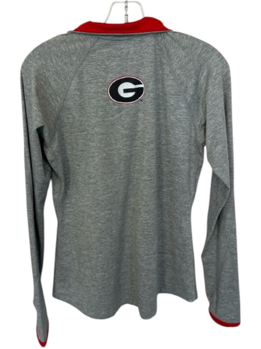 Nike Dri-Fit Size M Grey & Red Polyester Heathered Quarter Zip Sweatshirt Grey & Red / M