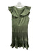 Derek Lam 10 Crosby Size 4 Green Polyester Ruffle Cap Sleeve Pleats Ruffle Dress Green / 4