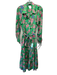 Misa Size S Green & Multi Polyester Floral Long Balloon Sleeve Tiered Dress Green & Multi / S