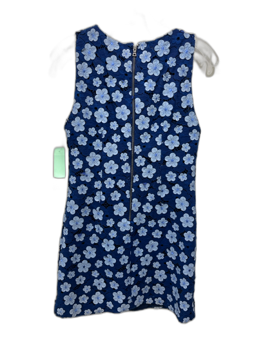 Alice + Olivia Size Est 6 Mixed Blues Nylon Floral Applique Sleeveless Dress Mixed Blues / Est 6