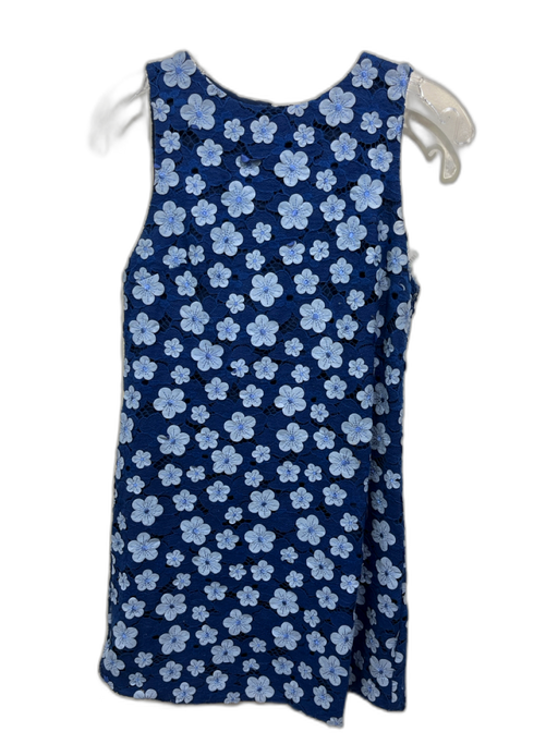 Alice + Olivia Size Est 6 Mixed Blues Nylon Floral Applique Sleeveless Dress Mixed Blues / Est 6