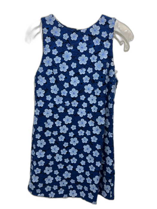 Alice + Olivia Size Est 6 Mixed Blues Nylon Floral Applique Sleeveless Dress Mixed Blues / Est 6