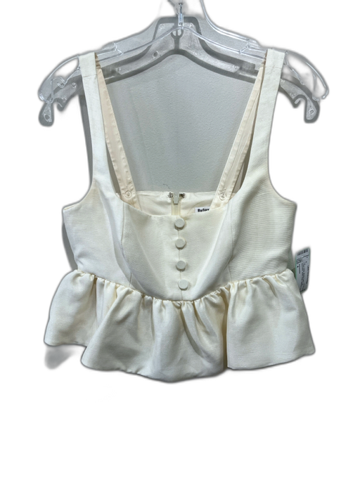 Reformation Size 4 Cream White Missing Fabric Tag Sleeveless Button Detail Top Cream White / 4
