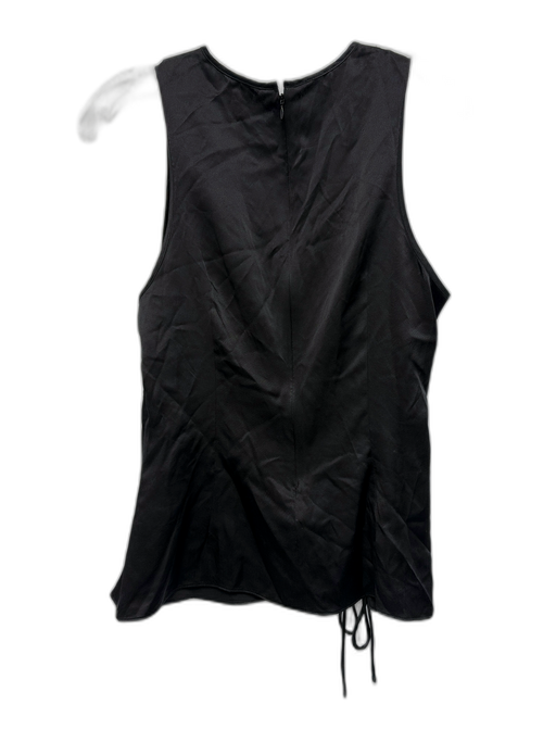 Cinq a Sept Size S Black Silk Sleeveless Drawstring Ruched side Tank Top Black / S