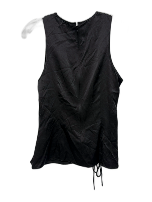 Cinq a Sept Size S Black Silk Sleeveless Drawstring Ruched side Tank Top Black / S