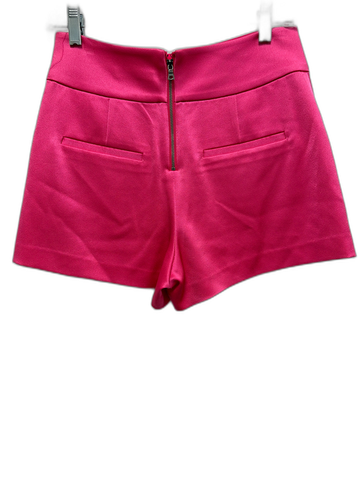 Alice + Olivia Size 2 Neon Pink Triacetate Blend Satin Pintuck Detail Shorts Neon Pink / 2