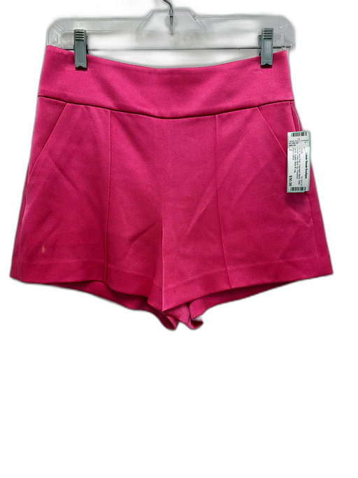 Alice + Olivia Size 2 Neon Pink Triacetate Blend Satin Pintuck Detail Shorts Neon Pink / 2