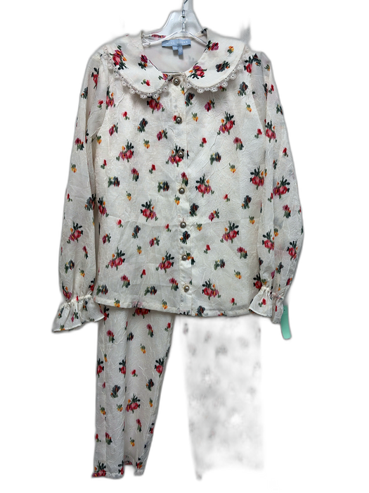Hill House Size S White & Multi Polyester Elastic & Drawstring Waist Pant Set White & Multi / S