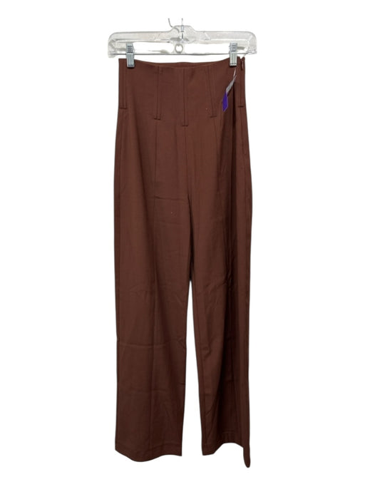 Lovers + Friends Size XS Brown Polyester Blend High Waist Boning Side Zip Pants Brown / XS
