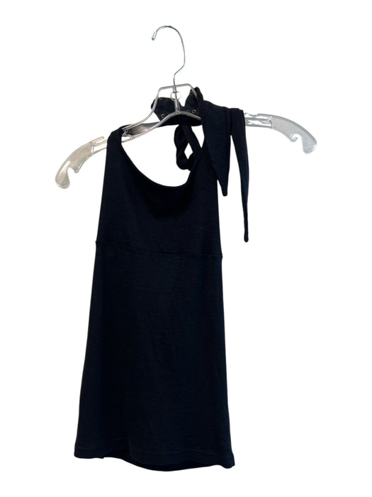 Michael Stars Size One Size Black Cotton Blend Halter Top Tie Neck Top Black / One Size