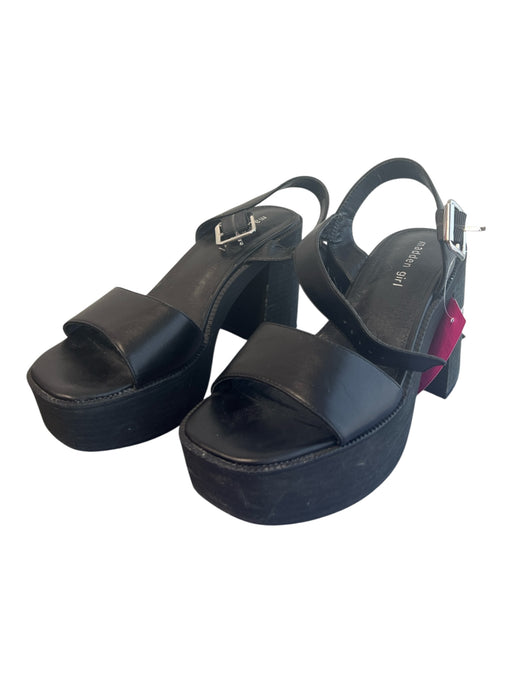 Madden Girl Shoe Size 8.5 Black Manmade Material open toe Ankle Strap Shoes Black / 8.5