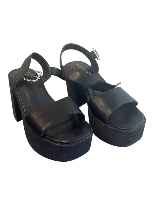 Madden Girl Shoe Size 8.5 Black Manmade Material open toe Ankle Strap Shoes Black / 8.5