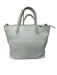 Prada White & Gold Leather Logo Detachable Strap Zip closure Tote Bag White & Gold / Large