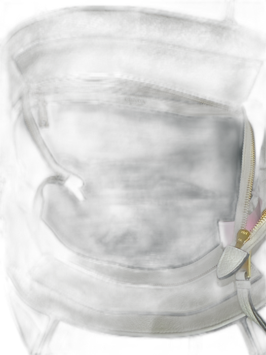 Prada White & Gold Leather Logo Detachable Strap Zip closure Tote Bag White & Gold / Large