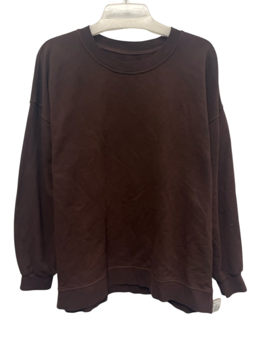 Lululemon Size Est L Dark Red Cotton Blend Solid Sweatshirt Long Sleeve Shirt Dark Red / Est L