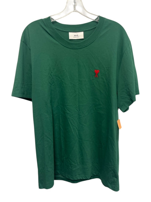 AMI NWT Size XL Green Cotton Solid T shirt Crew Men's Short Sleeve Green / XL