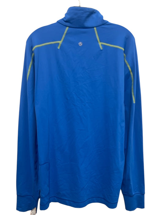 Lululemon Size Est L Blue Synthetic Solid Athletic Quarter Zip Long Sleeve Shirt Blue / Est L
