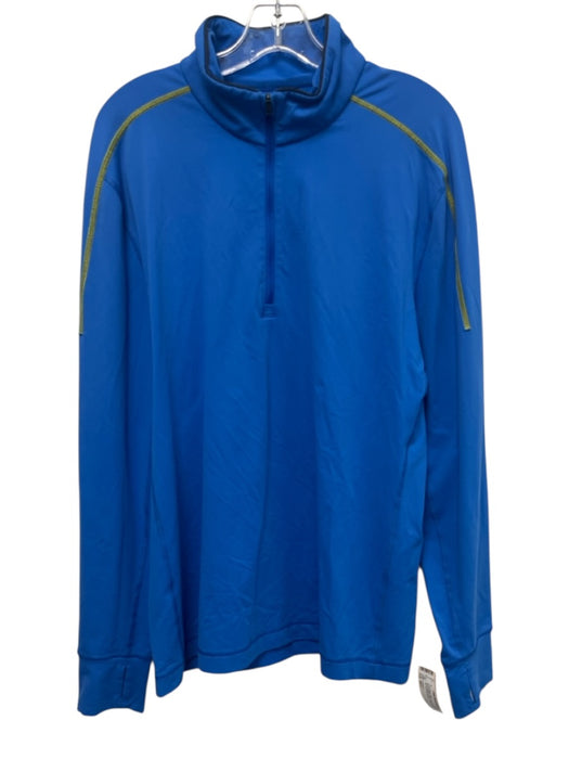 Lululemon Size Est L Blue Synthetic Solid Athletic Quarter Zip Long Sleeve Shirt Blue / Est L