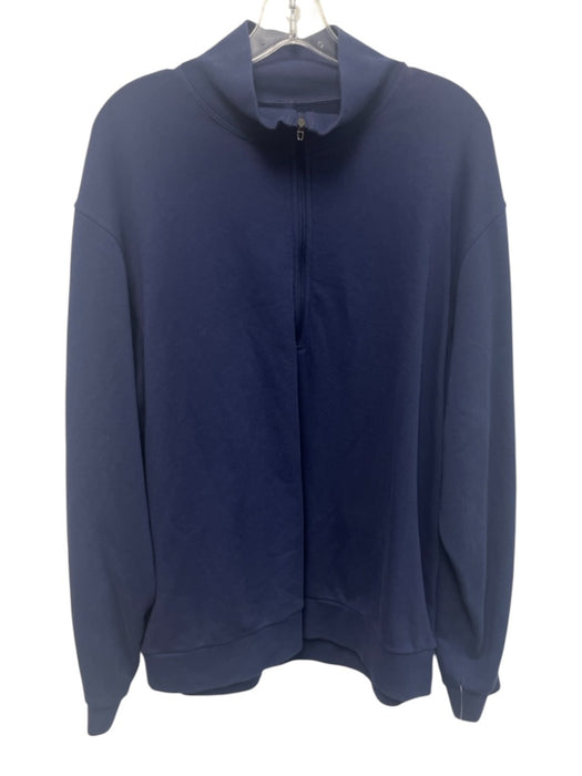 Lululemon Size Est XL Dark Blue Cotton Blend Solid Quarter Zip Long Sleeve Shirt Dark Blue / Est XL
