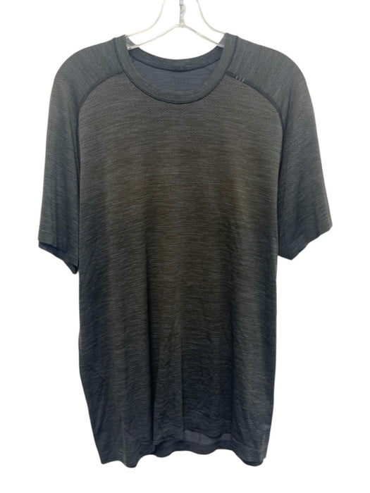 Lululemon Size Est L Gray Synthetic Heathered Athletic T Shirt Short Sleeve Gray / Est L