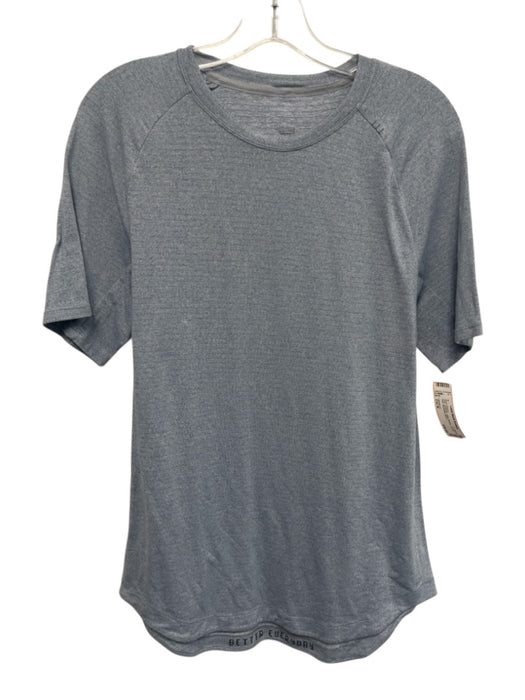 Lululemon Size Est M Gray Synthetic Solid Athletic Curved Hem Men's Short Sleeve Gray / Est M
