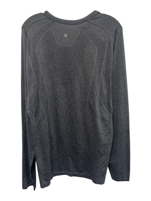 Lululemon Size Est XL Dark Gray Synthetic Heathered Henley Long Sleeve Shirt Dark Gray / Est XL