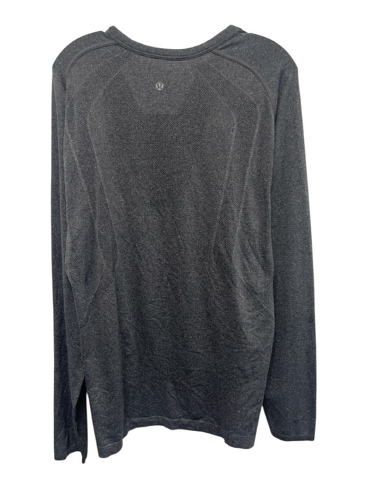 Lululemon Size Est XL Dark Gray Synthetic Heathered Henley Long Sleeve Shirt Dark Gray / Est XL