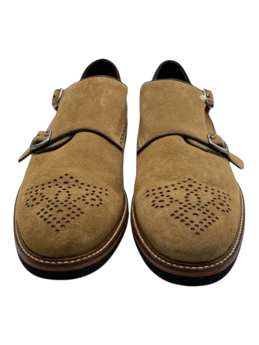 Martin Dingman Shoe Size 9.5 Beige Suede Solid Double Monk Strap Dress Shoes Beige / 9.5