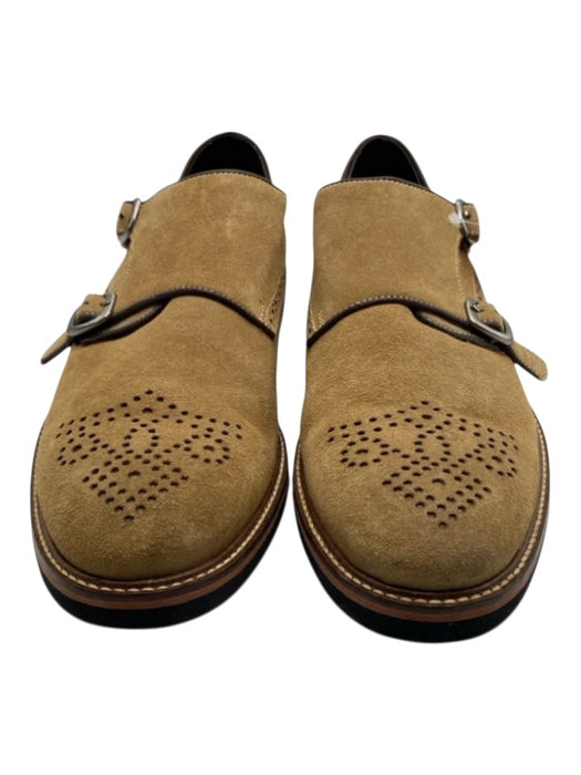 Martin Dingman Shoe Size 9.5 Beige Suede Solid Double Monk Strap Dress Shoes Beige / 9.5