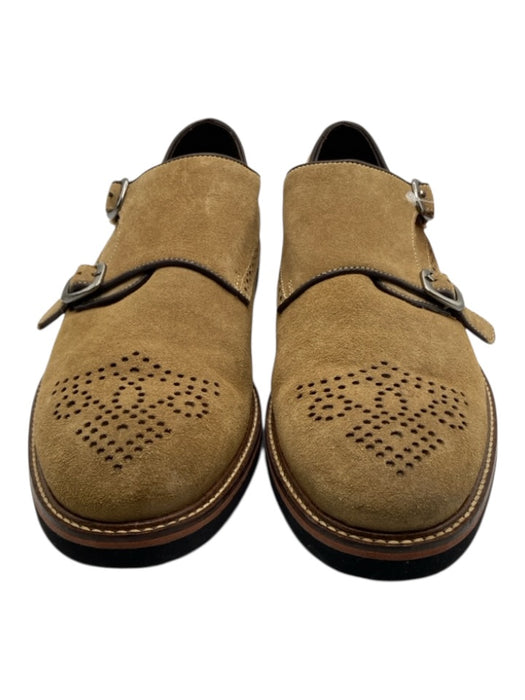 Martin Dingman Shoe Size 9.5 Beige Suede Solid Double Monk Strap Dress Shoes Beige / 9.5