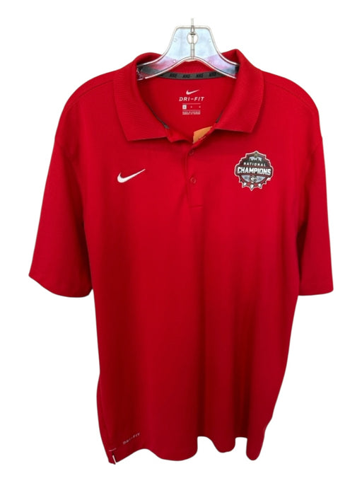 Nike Size L Red & Black Polyester UGA Athletic Men's Polo Red & Black / L