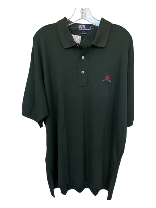 Polo Ralph Lauren Size XL Green & Red Cotton Solid Men's Polo Green & Red / XL
