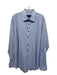 David Donahue Size 18.5 Blue Cotton Plaid Button up Men's Long Sleeve Shirt Blue / 18.5