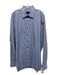 David Donahue Size 18.5 Blue & White Cotton Micro Button up Long Sleeve Shirt Blue & White / 18.5