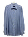 David Donahue Size 18 Blue & White Cotton Micro Button up Long Sleeve Shirt Blue & White / 18