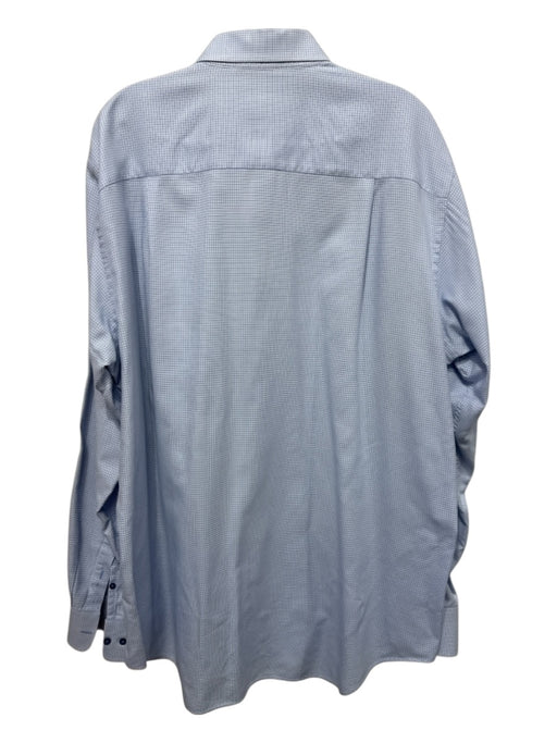 David Donahue Size 18 Light blue Cotton Plaid Button up Men's Long Sleeve Shirt Light blue / 18