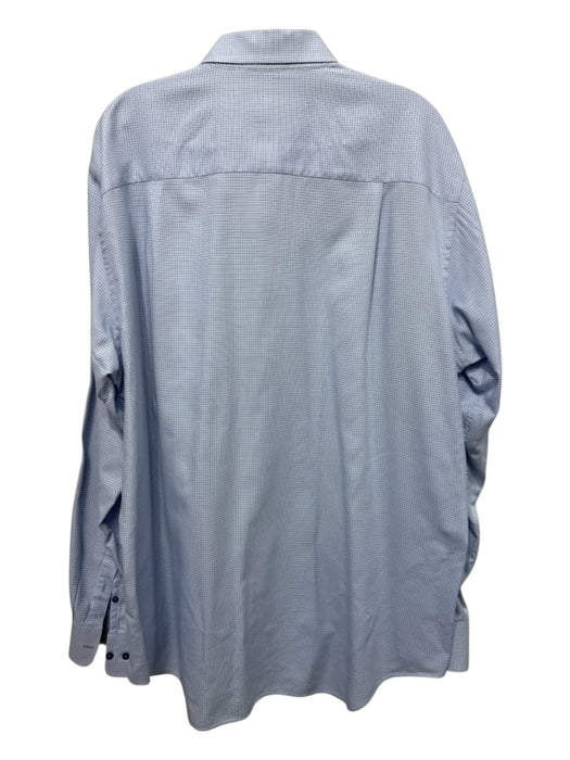 David Donahue Size 18 Light blue Cotton Plaid Button up Men's Long Sleeve Shirt Light blue / 18