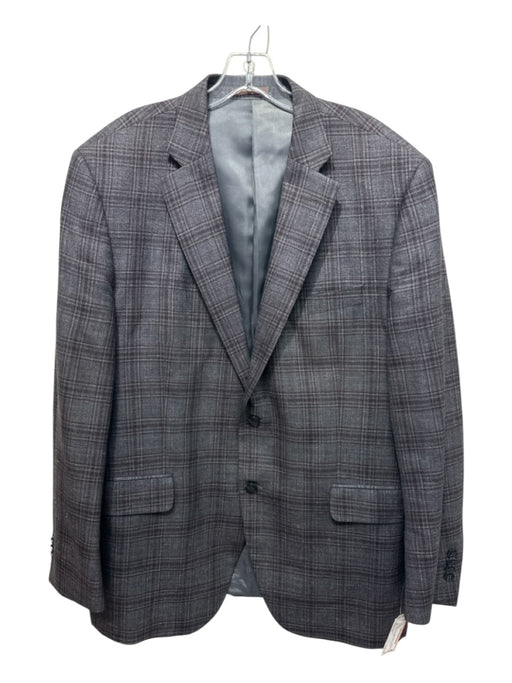 Peter Millar Gray & Brown Wool Plaid 2 Button Men's Blazer Gray & Brown / 44