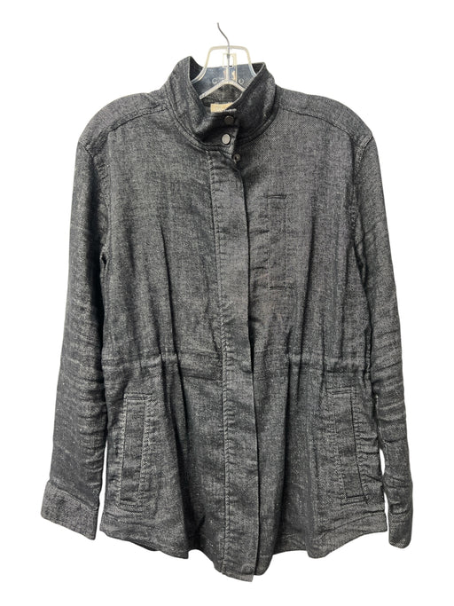 Eileen Fisher Size S Storm Gray Cotton Blend Pockets Zip Front Jacket Storm Gray / S