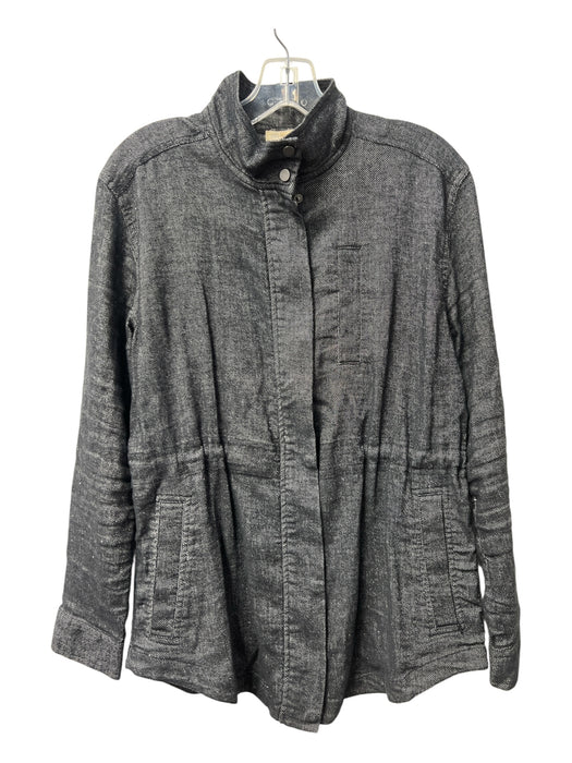 Eileen Fisher Size S Storm Gray Cotton Blend Pockets Zip Front Jacket Storm Gray / S