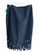 Elie Tahari Size 8 Black Nylon Blend Laser Cut Half Lined Pencil Skirt Black / 8