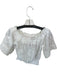 Kasia Size Small White Cotton Eyelet Scrunch Cropped Top White / Small