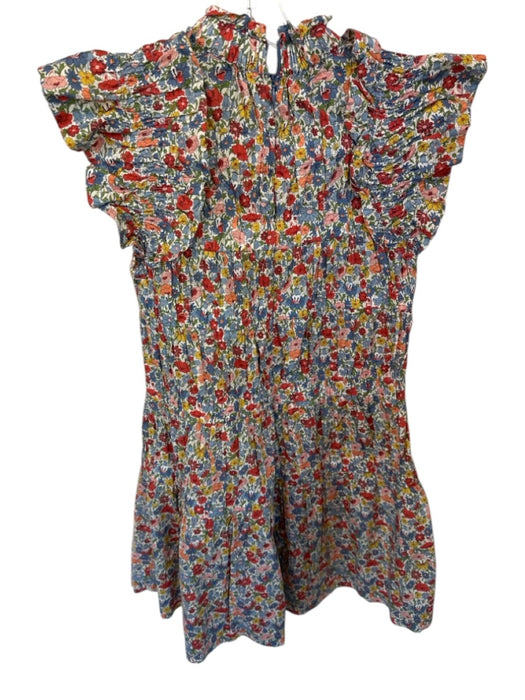 Sea New York Size S Red & Blue Cotton Flutter Sleeves Botanical Smocked Dress Red & Blue / S